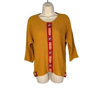 PerSeption Concept Womens San Francisco 49ers Ribbed Knit Top Mustard Yellow S